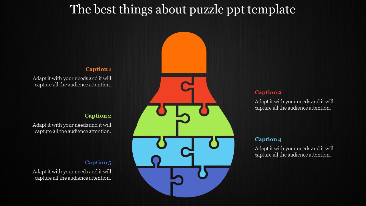 Puzzle PowerPoint Template Inverted Bulb Presentation
